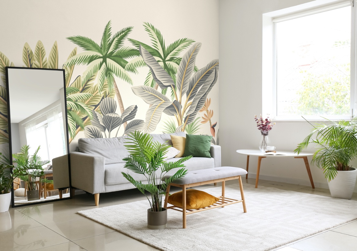 Origin Murals Tropical Palm Leaves Natural Mural