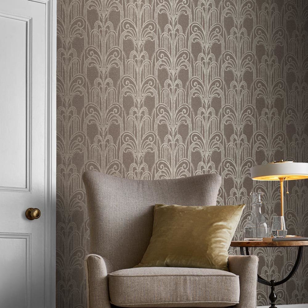 Graham & Brown Art Deco Natural Wallpaper