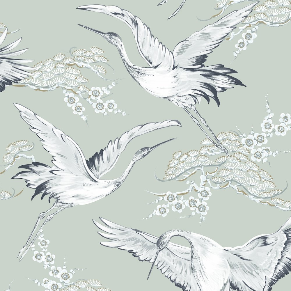 Superfresco Easy Crane Mint Wallpaper 106974