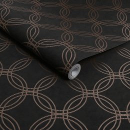 Superfresco Easy Serpentine Black & Rose Gold Wallpaper