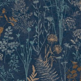 Superfresco Easy Organics Navy & Copper Wallpaper