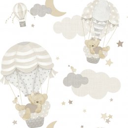 Galerie Hot Air Balloons Silver/Grey Wallpaper