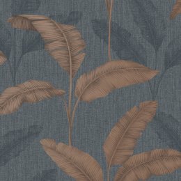 The Design Library Amara Palm Navy & Rust Wallpaper 283463 Rasch