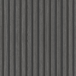 Galerie Eden Wood Stripe Black and Anthracite Wallpaper with vertical textured design