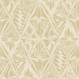 Urban Golden Wallpaper featuring intricate geometric patterns in a rich golden tone