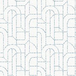 A Street Prints Integrity Blue Grey Wallpaper with a stitched geometric pattern