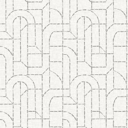 A Street Prints Integrity Grey Wallpaper with a stitched geometric design