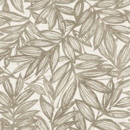 A Street Prints Rhythmic Taupe Wallpaper with hand-painted leaves