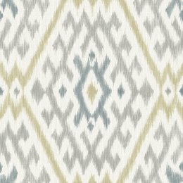 A Street Prints Solola Golden & Grey Wallpaper with Ikat design