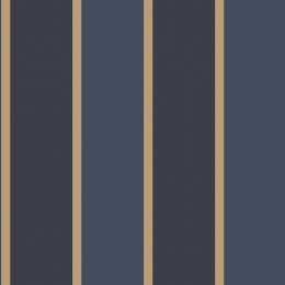 Galerie Formal Stripe Blue / Navy / Gold Wallpaper