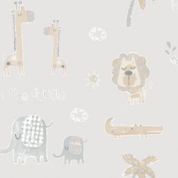 Galerie Jungle Friends Greige/Tan Wallpaper