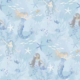 Galerie Mermaids Blues/Purple/Glitter Wallpaper