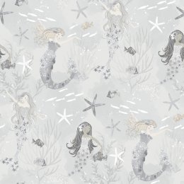 Galerie Mermaids Grey/Silver/Glitter Wallpaper