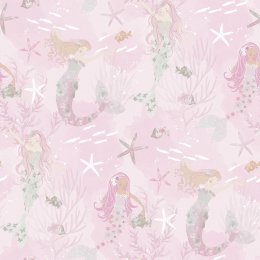 Galerie Mermaids Pink/Grey/Glitter Wallpaper