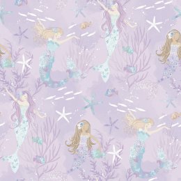 Galerie Mermaids Purple/Turquoise/Glitter Wallpaper