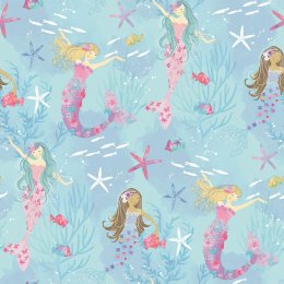 Galerie Mermaids Turquoise/Hot Pink/Glitter Wallpaper