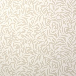 Crown Salix Leaf Beige Wallpaper with a subtle beige leaf pattern on a light background