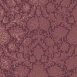 Crown Damask Red Wallpaper with intricate damask patterns in rich red and gold hues