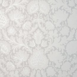 Crown Damask Grey Wallpaper with intricate damask patterns in a subtle grey