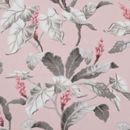 Crown Meridian Parade Pink and Grey Wallpaper showcasing botanical leaf and flower pattern