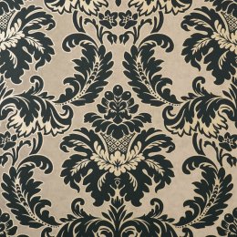 Crown Damask Black Wallpaper