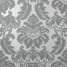 Crown Damask Grey Wallpaper