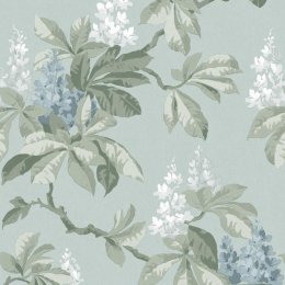 Crown Chestnut Floral Blue Wallpaper