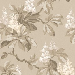 Crown Chestnut Floral Beige Wallpaper