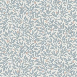 Crown Winter Berry Blue Wallpaper with delicate berry and leaf pattern