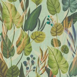 Wild Grove Verdant tropical leaf wallpaper in green