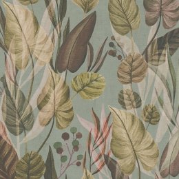 Wild Grove Woodland tropical wallpaper in green and brown