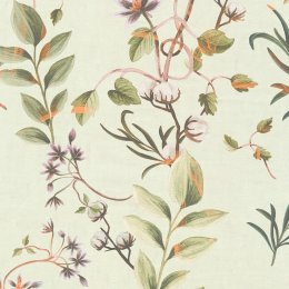 Soft sage botanical wallpaper with nature-inspired details