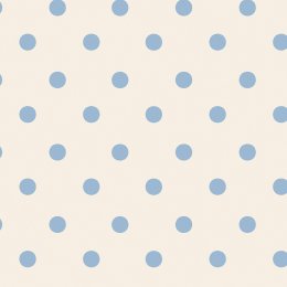 Button Spot Blue wallpaper with baby blue polka dots on a cream backdrop