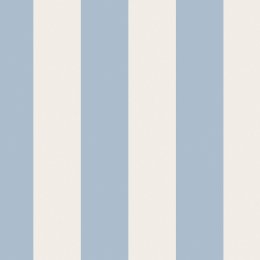 Canopy Stripe Blue wallpaper with wide cream and sky blue stripes