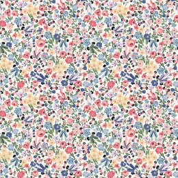 Harmony Ditsy Day wallpaper featuring vibrant floral pattern on off-white backdrop