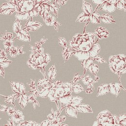 Laura Ashley Pollington Roses Dark Dove Grey Wallpaper with red outline.