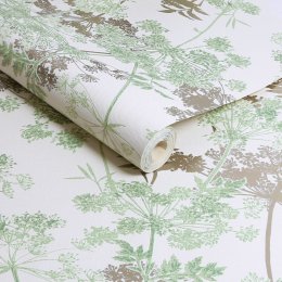 Superfresco Meadow Green Wallpaper with floral botanical design