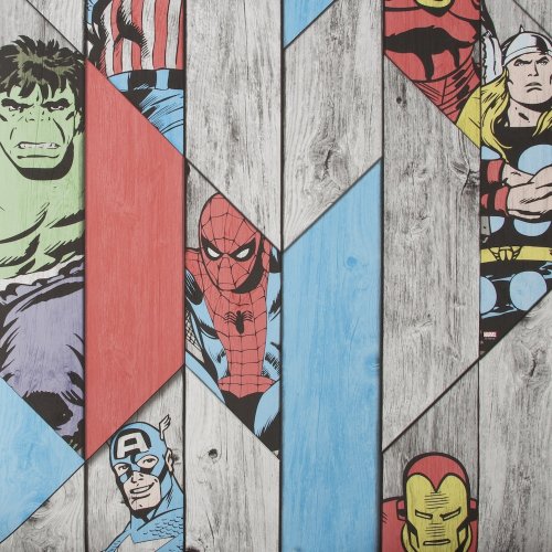 Marvel Wood Panel Wallpaper