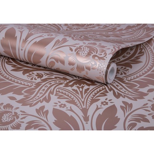 Graham & Brown Desire Rose Gold & Mink Wallpaper Roll