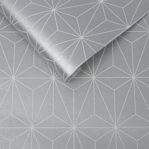 Graham & Brown Prism Silver Wallpaper 104740