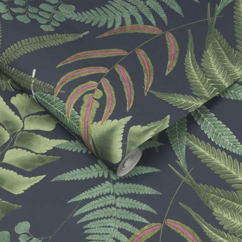 Graham & Brown Midsummer Fern Navy Wallpaper Roll