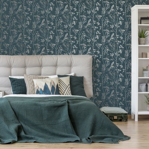 Superfresco Hedgerow Teal Wallpaper 112571