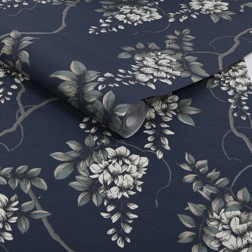 Superfresco Easy Wisteria Navy Wallpaper Roll