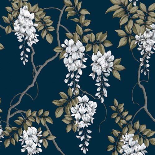 Superfresco Easy Wisteria Navy Wallpaper