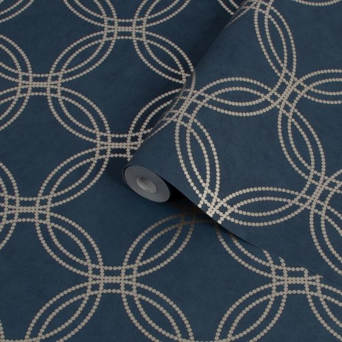 Superfresco Easy Serpentine Navy Wallpaper