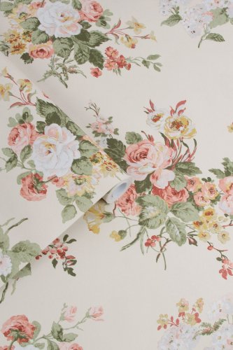 Laura Ashley Rosemore Pale Sable Wallpaper 114897
