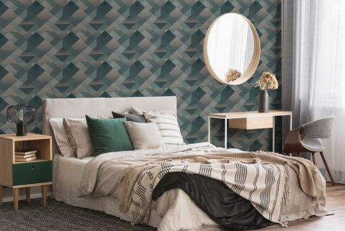 Superfresco Easy Kaleidoscope Emerald Wallpaper Room