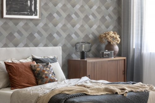 Superfresco Easy Kaleidoscope Champagne Wallpaper Room 2