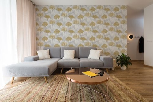 Superfresco Easy Birch Mustard Wallpaper Room