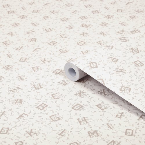 Laura Ashley Alphabet Dove Grey Wallpaper Roll